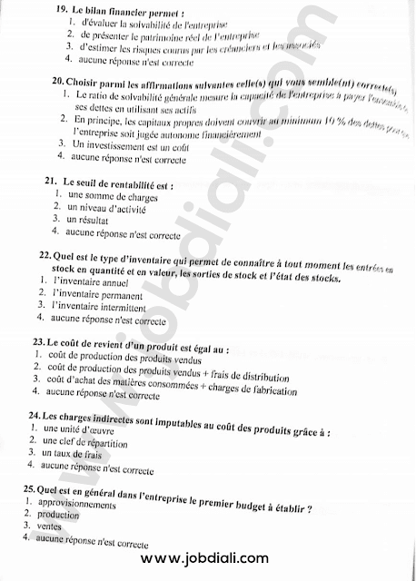 Exemple Concours Rédacteur Judiciaire 3ème grade Gestion des Entreprises - Ministère de la justice