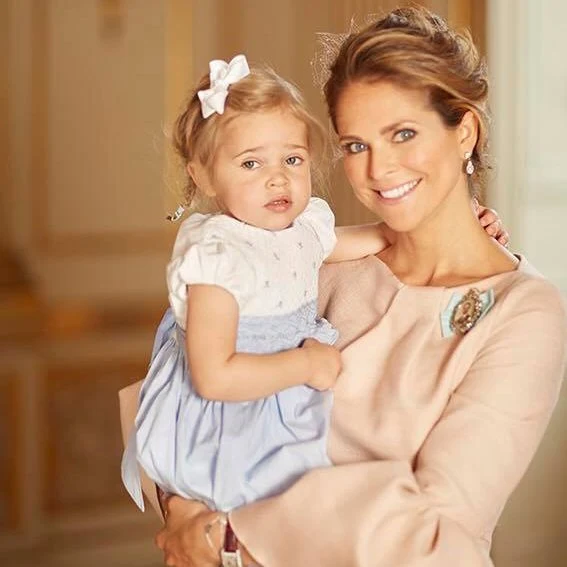 Princess Madeleine, Princess Leonore and Princess Estelle new photos - Prince Oscar’s christening, Baptism of Prince Oscar, Style Princesses of Prince Oscar Baptism. Princess wears Dress