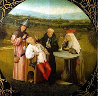 A extração  da pedra da loucura. Hieronymus Bosch. 1480. Museo del Prado Madrid España