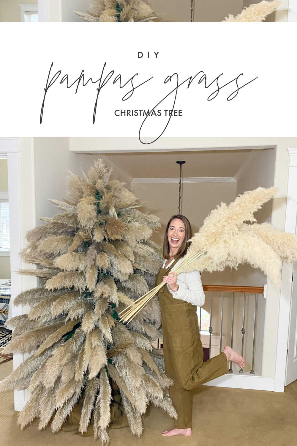 DIY Pampas Grass Christmas Tree on a Budget