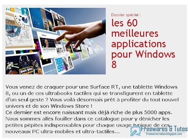 Le site du jour : Les 60 meilleures applications pour Windows 8