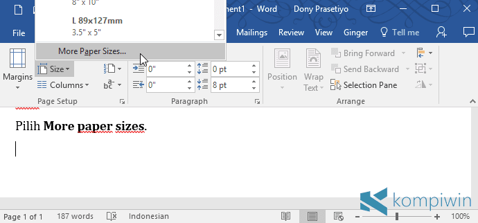 Cara Ubah & Buat Sendiri Ukuran Kertas di Microsoft Word 