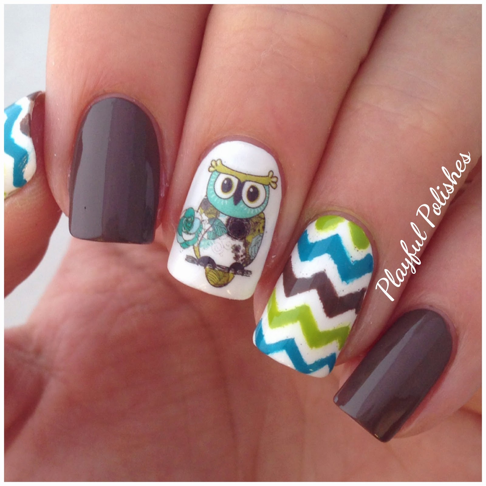Playful Polishes: OWL NAIL ART/WATER DECALS + COUPON!!