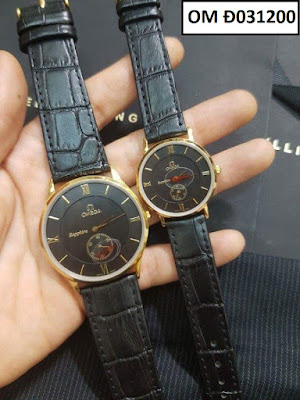 Đồng hồ cặp đôi dây da Omega