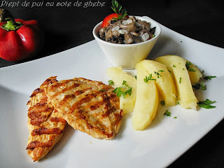 Piept de pui cu sote de ghebe