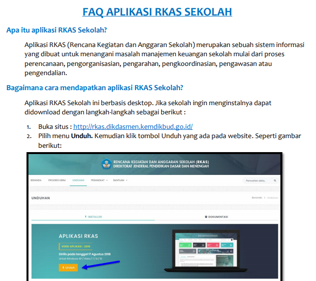 Permasalah ARKAS BOS Download Frequently Asked Question