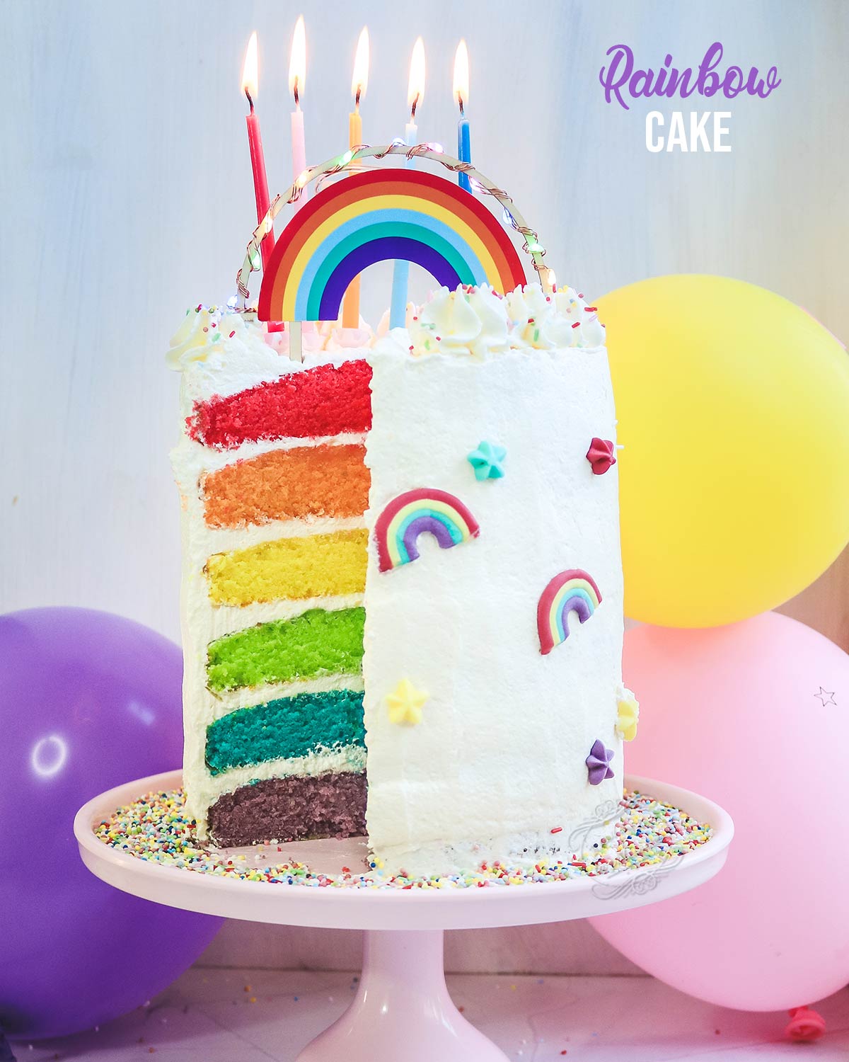 Comment faire un rainbow cake facile ou gâteau arc-en-ciel ?