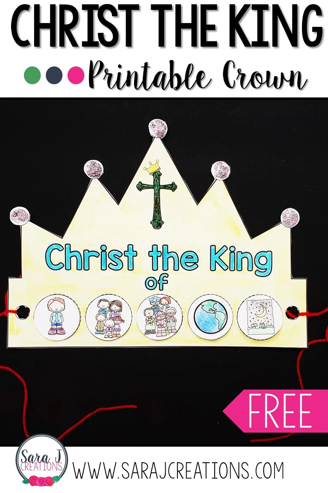 Free printable crown for Christ the King. The perfect way for kids to celebrate the Solemnity of Our Lord Jesus Christ, King of the Universe