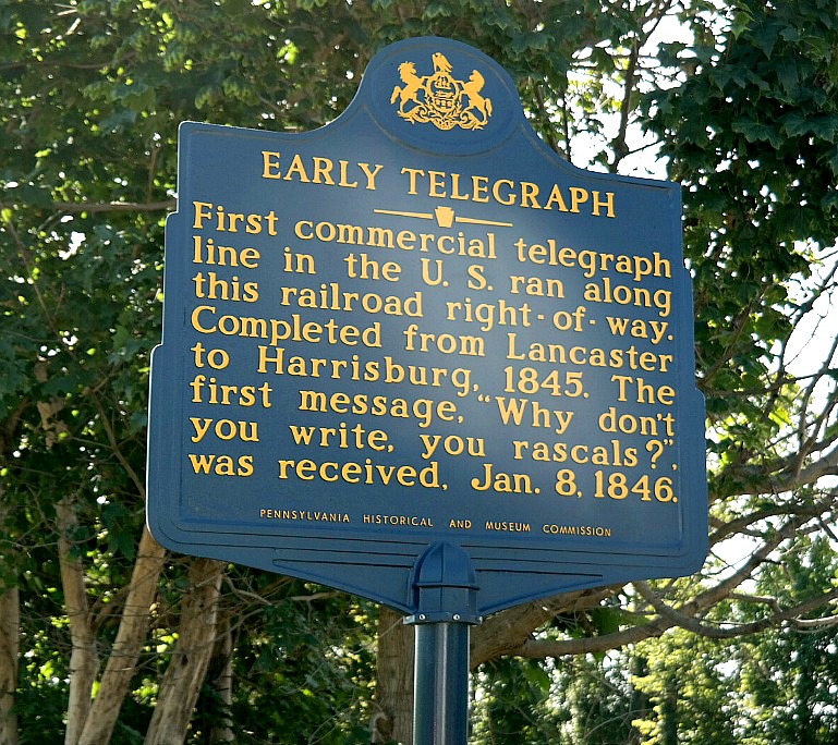 Pennsylvania & Beyond Travel Blog Early Telegraph Historical Marker in