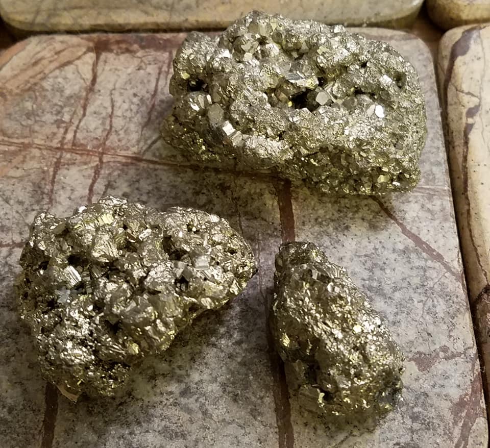 Pyrite 3 Small Pyrite Specimens (Fool’s Gold)