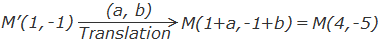 M’(1, -1) → M(1+a, -1+b) = M(4, -5)