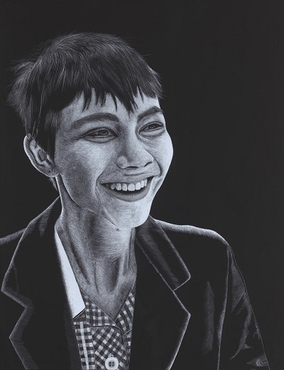 "Pride", 2017 - Ellen Liu - scraperboard | arte retrato contemporaneo, contemporary portrait, coolstuff | art Selecta "Pride", 2017 - Ellen Liu | imagenes de obras de arte bellas bonitas, alegria, cuadros con sentimientos y emociones | art pictures, cool stuff, deep feelings