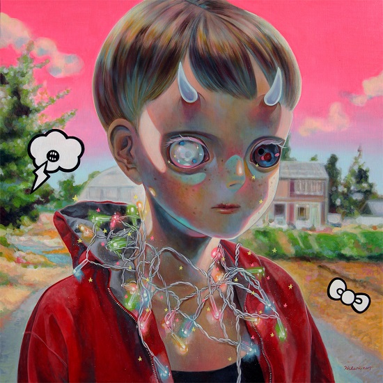 "Children on the Edge - 3D #2" by Hikari Shimoda | surrealismo pop japones, obras de arte pop contemporaneo, pinturas, pop art pictures inspiration | art selecta obras de arte, pintura, pop art, cool pictures, imagenes chidas, sad | "Children on the Edge - 3D #2" by Hikari Shimoda