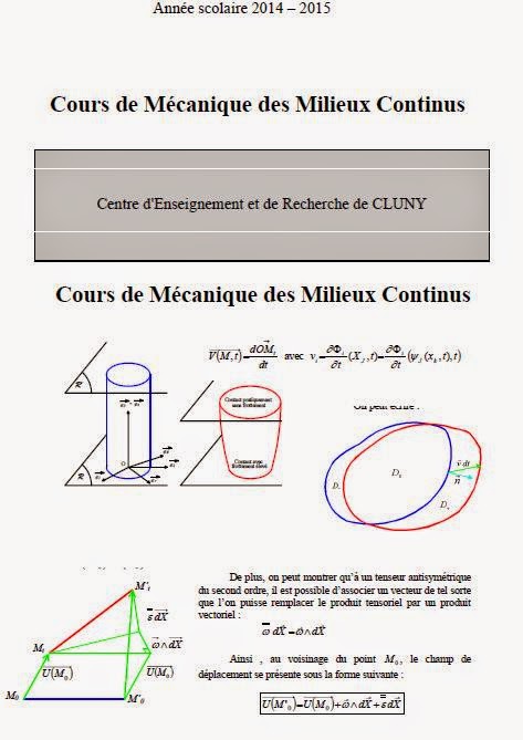Cours de Mécanique des Milieux Continus Archi