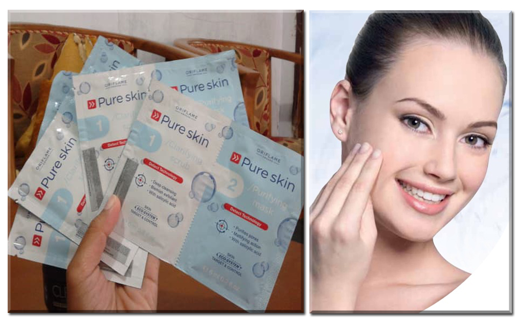 ORIFLAME Pure Skin 1 Clarifying Face Scrub & 2 Purifying Face Mask