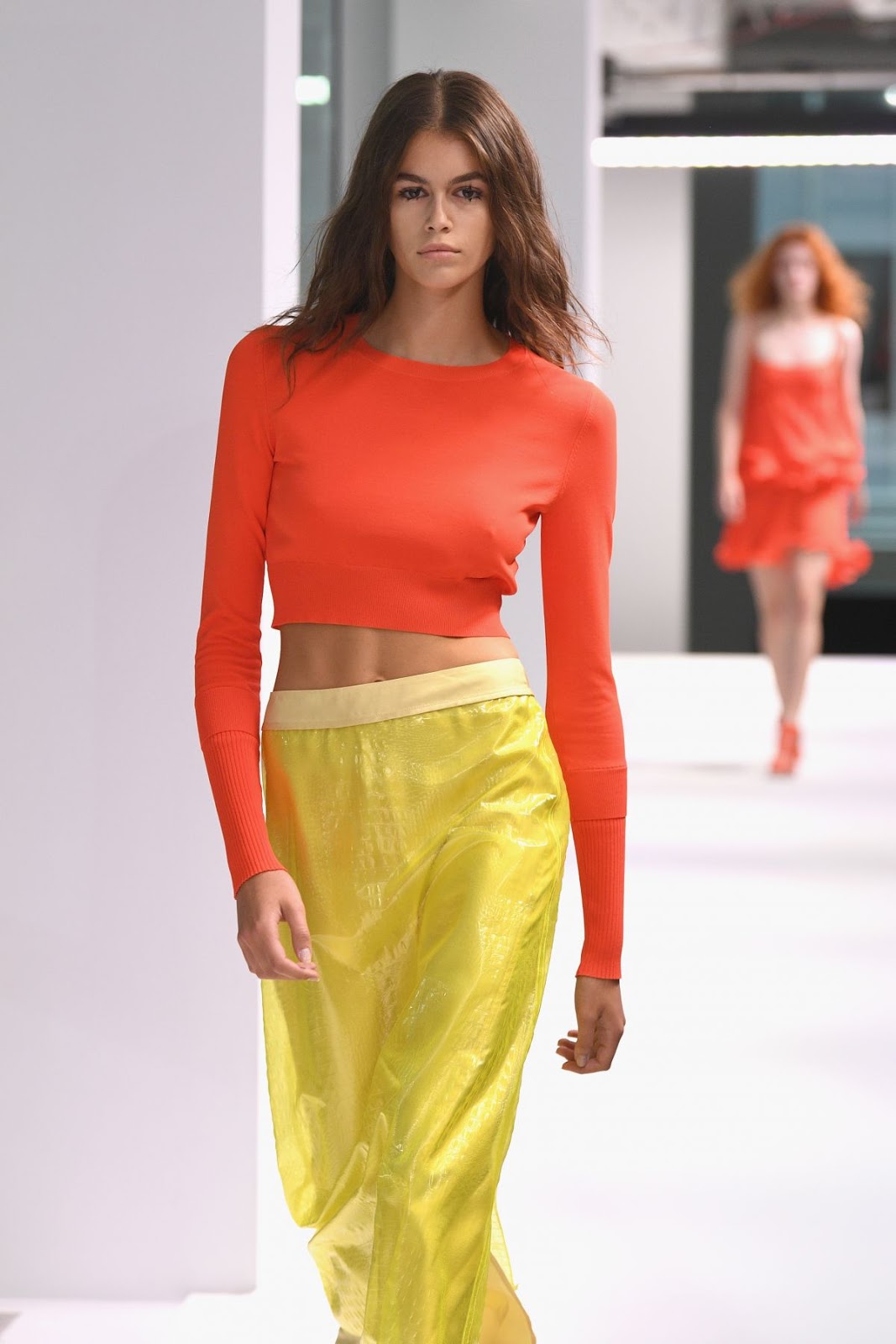 Kaia Gerber Walks the runway at the Sies Marjan show during New York