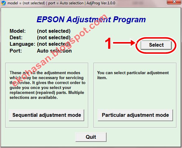 epson l210 reset program