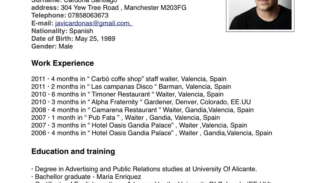 Curriculum Vitae Partes Que Lo Conforman Birthday Letter Curriculum Vitae Partes Que Lo Conforman Birthday Letter