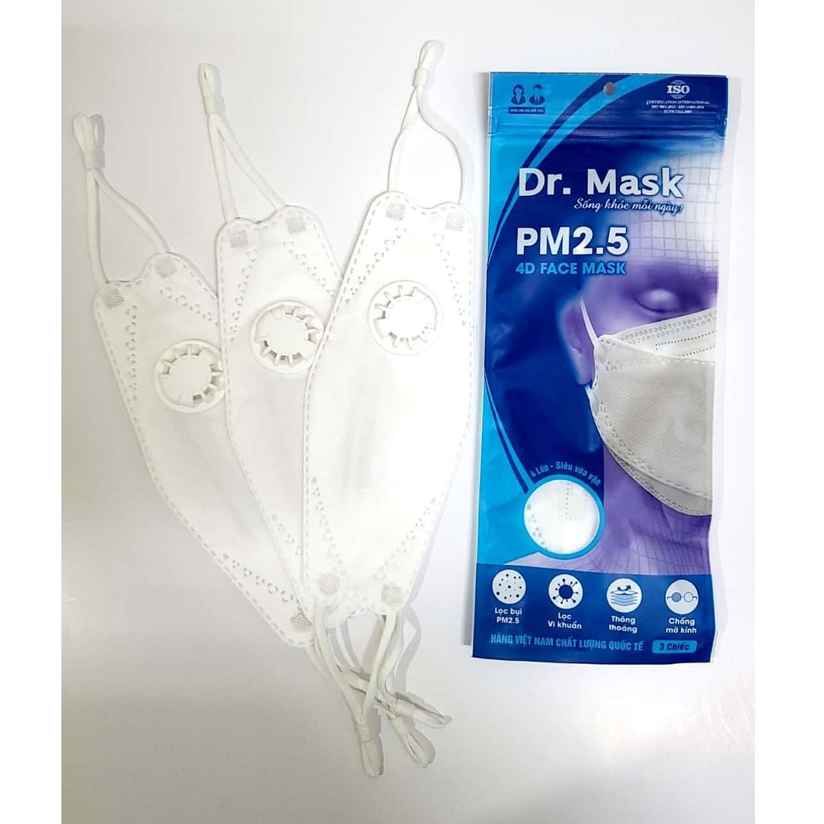 KHẨU TRANG 4DS2 (GÓI 3 CHIẾC) - DR.MASK - 50 GÓI/THÙNG