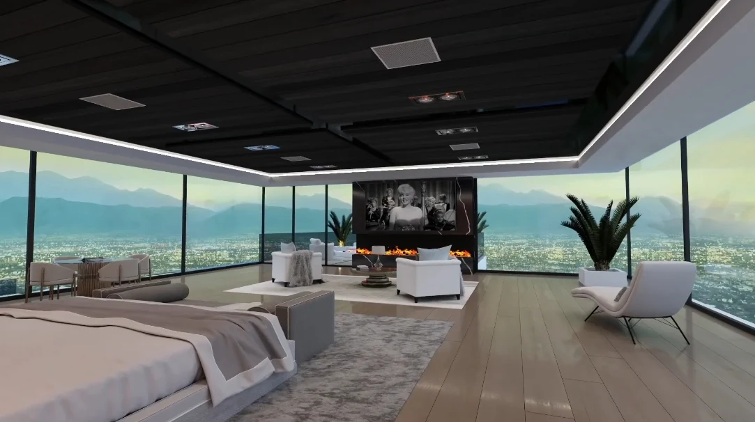 44 Interior Design Photos vs. 1043 N Bundy Dr, Los Angeles Ultra Luxury Mansion Rendering Tour