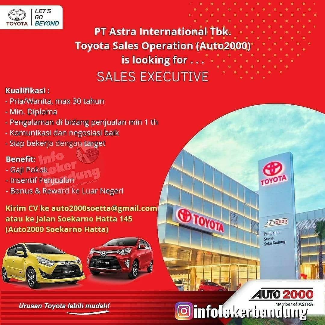 Lowongan Kerja PT. Astra International Tbk. - Toyota Sales Operation (Auto2000) Bandung September 2019