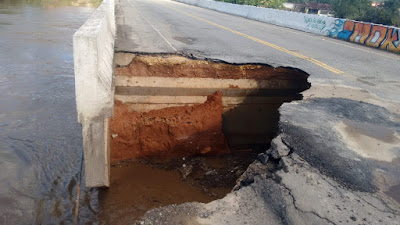 Defesa Civil Estadual mantém interdição de ponte em Riachuelo Defesa Civil Estadual mantém interdição de ponte em Riachuelo