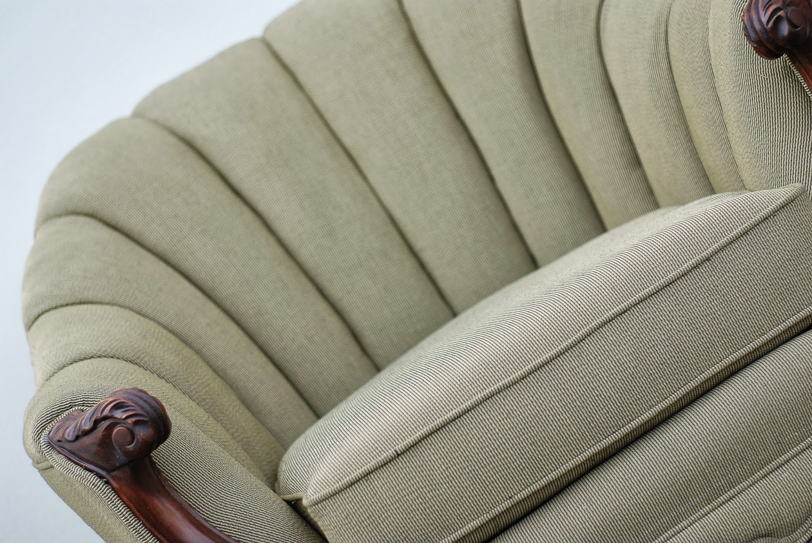 The Furniture Tree 1920's Channel Back Barrel Chair Restoration