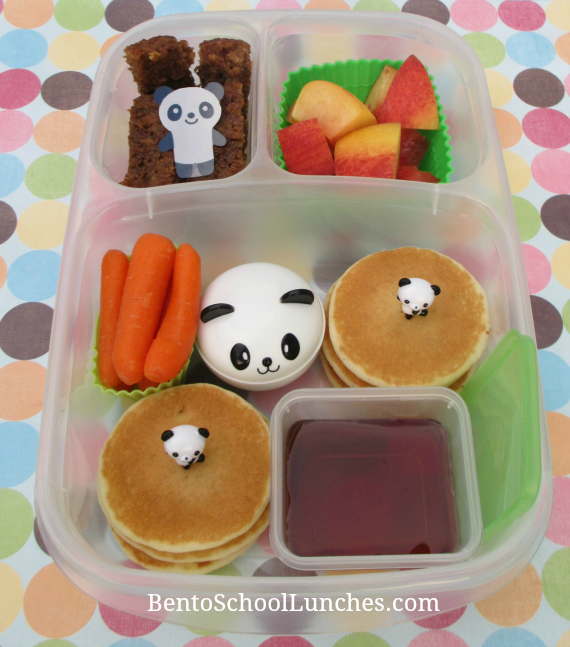 Bento School Lunches Pancakes breakfast for lunch And Tortilla roll