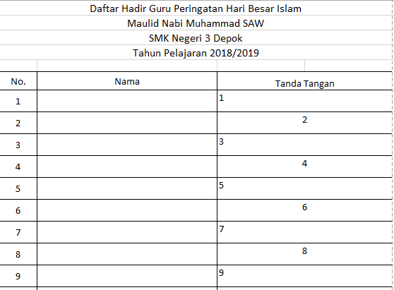 16++ Contoh daftar hadir tamu undangan information