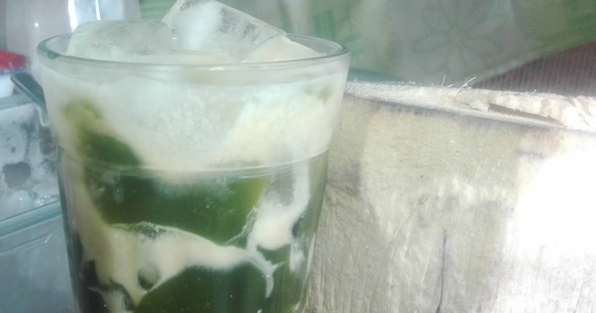 Green Grass Jelly with Coconut Milk and Coconut Sugar Coconut Folder