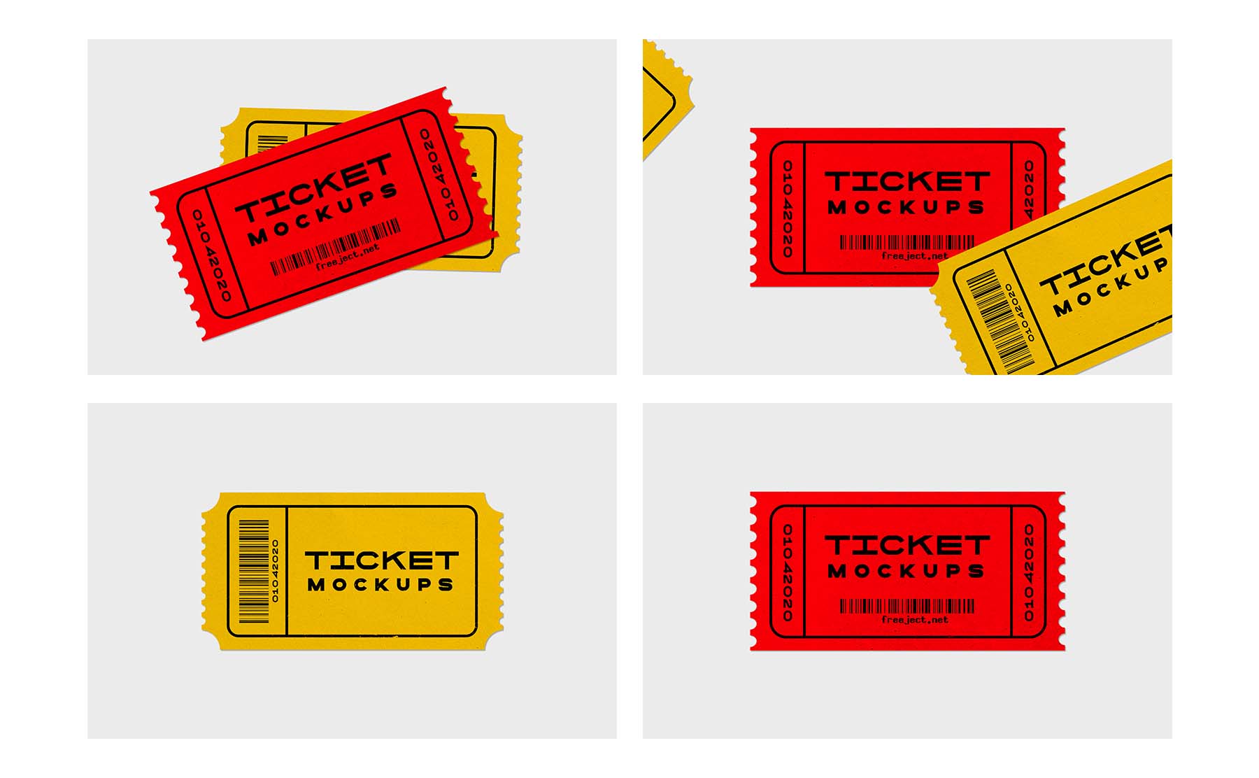 Free Download 4 Ticket Mockups Design