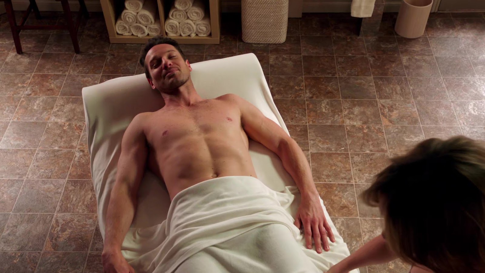 Ian Bohen shirtless in The Client List 2-12 "When I Say I Do" .