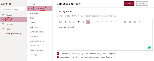 adding signature mail