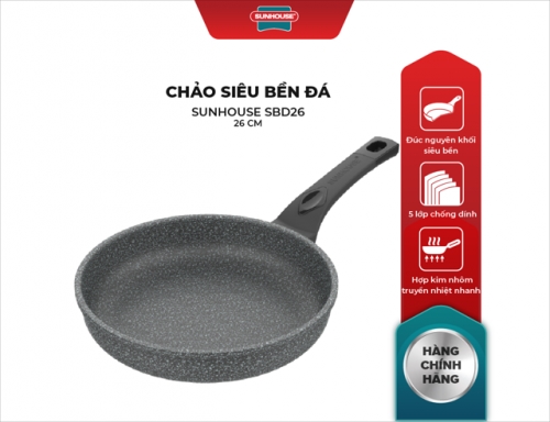 Chảo Siêu Bền Đá Sunhouse SBD26