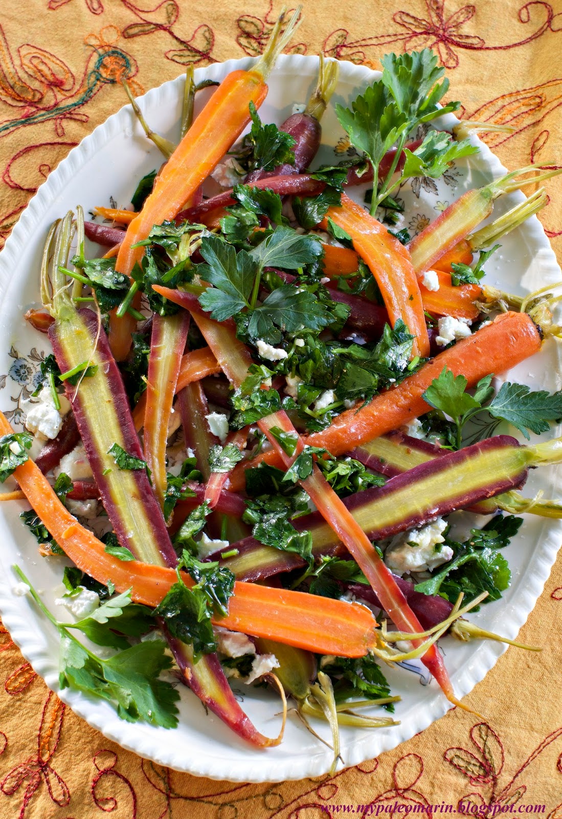 My Paleo Marin Glazed Carrots w/ Parsley Gremolata, Goat Cheese & Honey