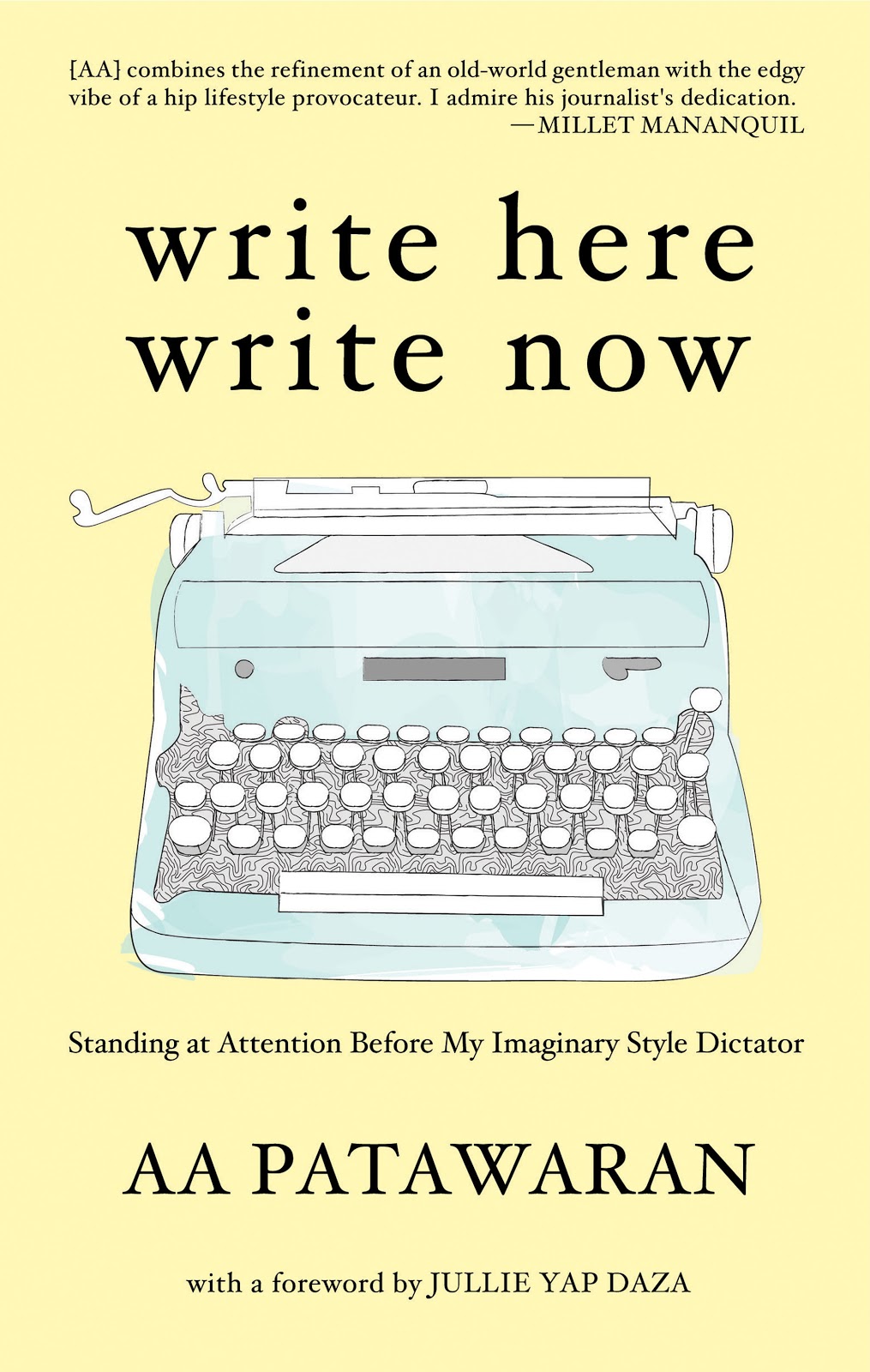 Write here write now. Write here. Now write a book.