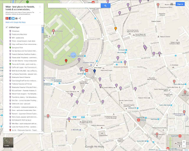 map of restaurants around Cairoli in Milan, the top most popular restaurants with the best Tripadvisor ratings
