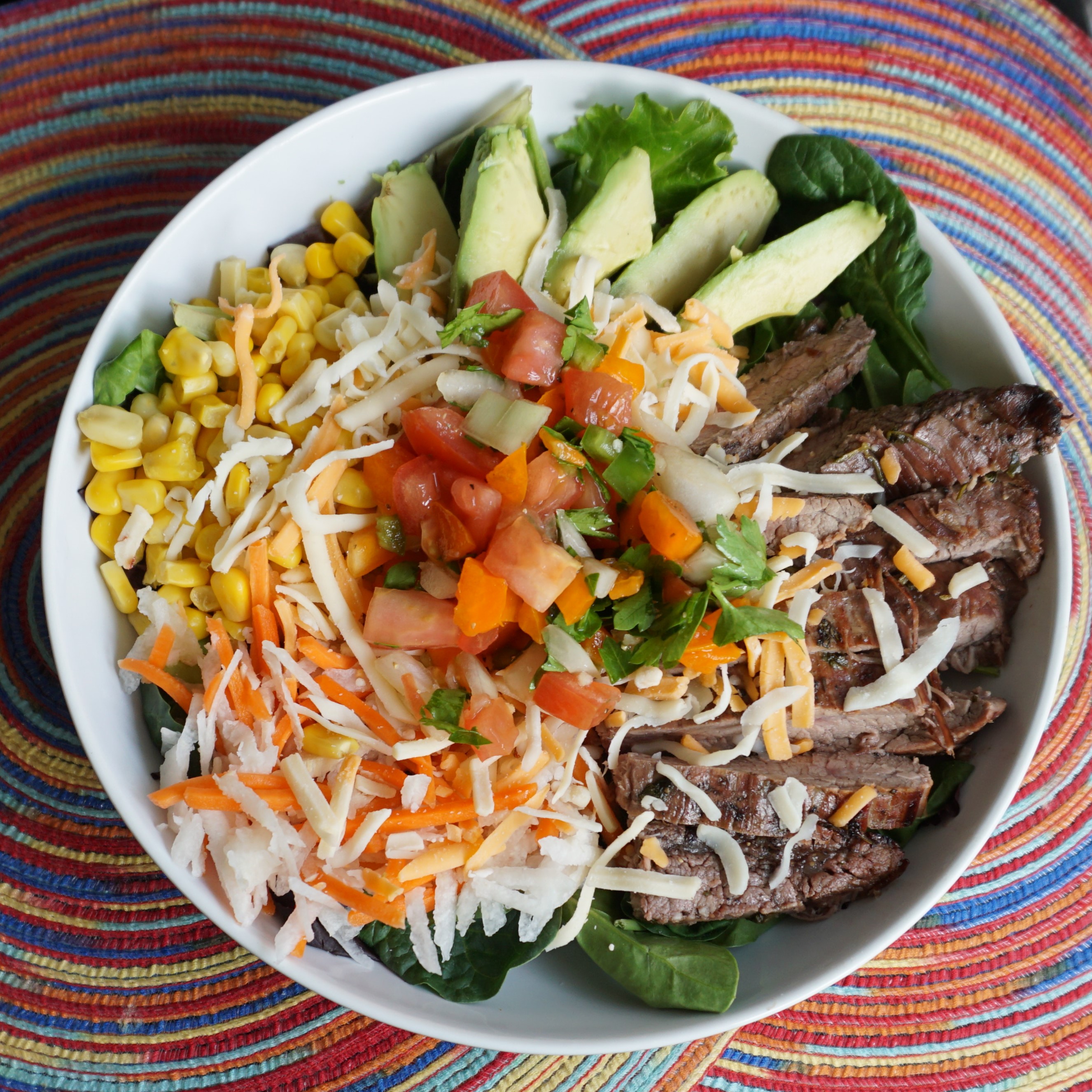 Carne Asada Flank Steak Salad Bowl