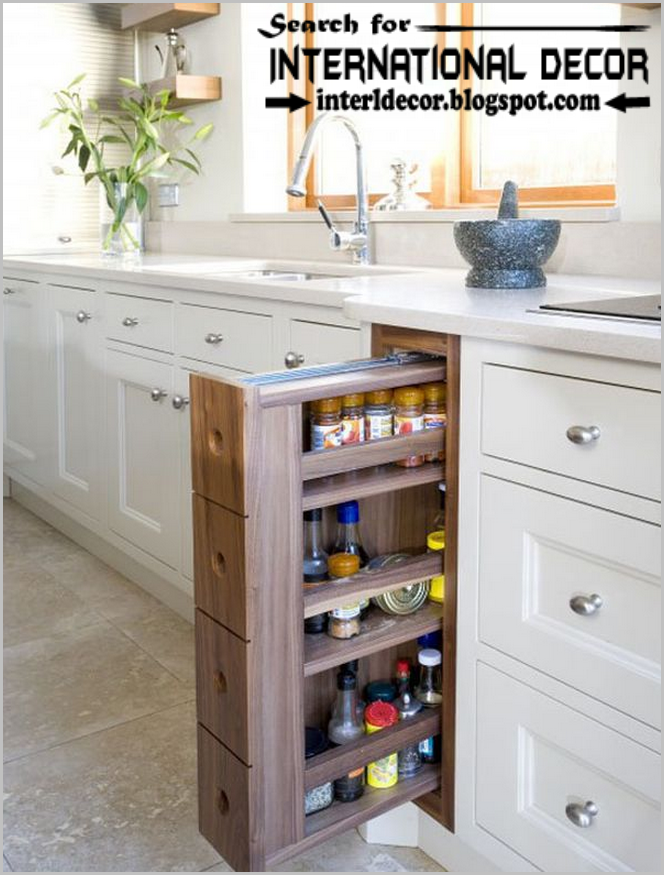 Space saving vertical storage systems, pull out shelves for kitchen