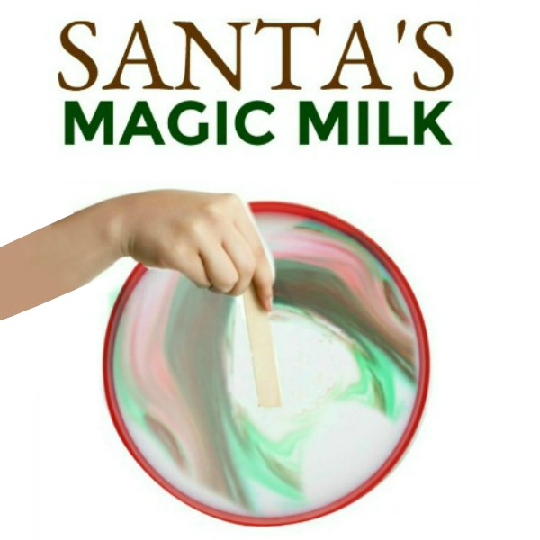 "SANTA'S MAGIC MILK" Super fun science for kids! My littles were in awe! #magicmilk #scienceforkids #christmasactivitiesforkids 