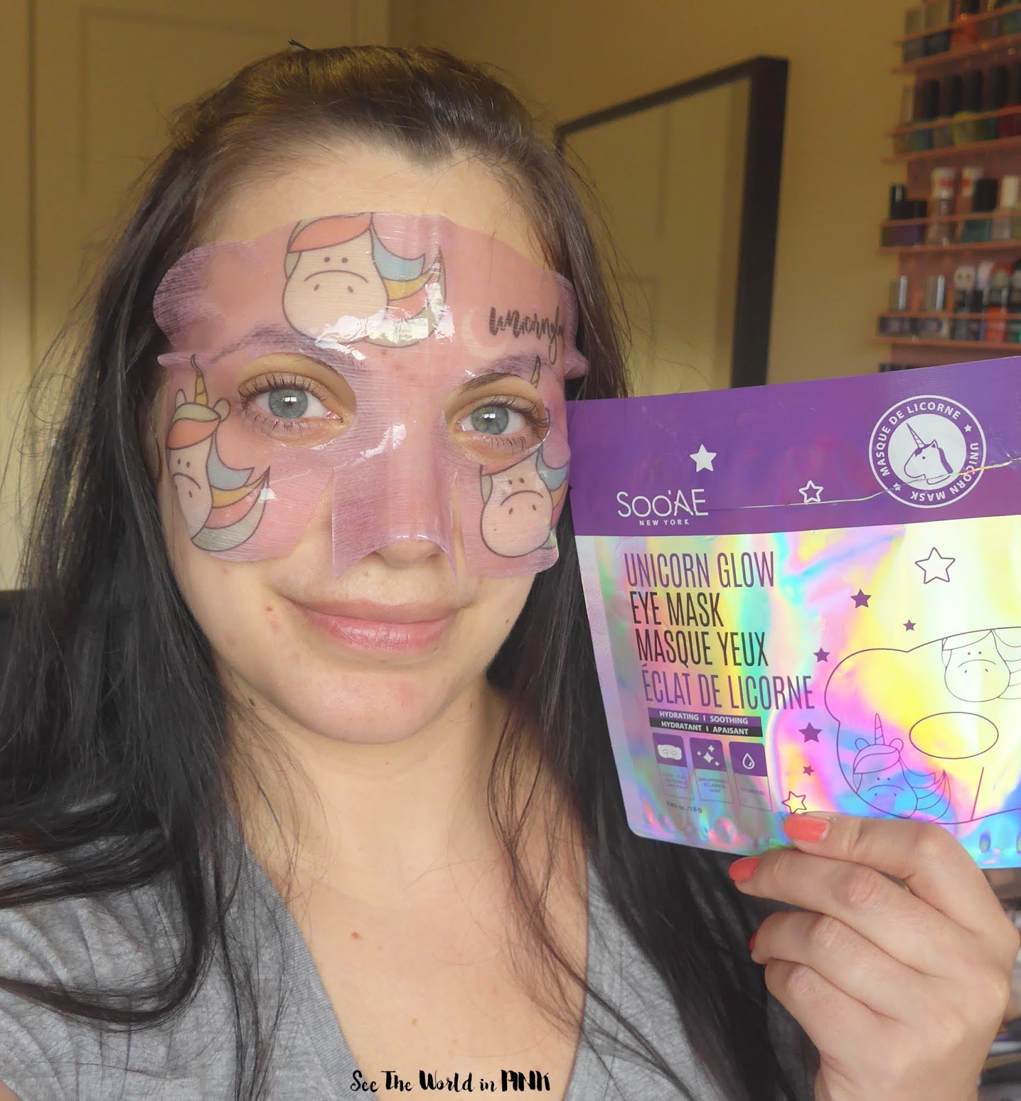 Skincare Sunday SooAe Unicorn Glow Eye Mask See the World in PINK