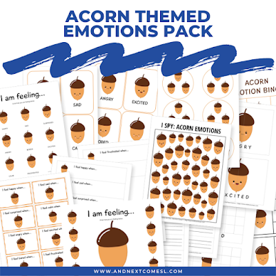 Acorn themed emotions pack for kids