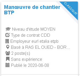 RAS EL OUED - BORDJ BOU ARRERIDJ eurl etalia etpb