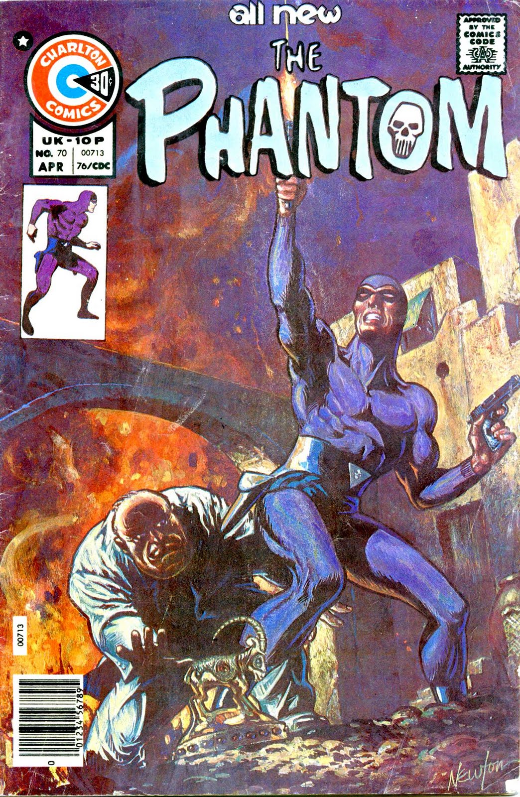 The Phantom v2 #70 charlton comic book cover art by Don Newton