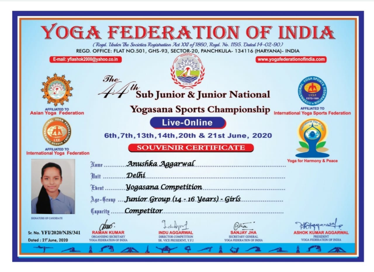 Yoga Artist Group (Hemant Sharma) National Yoga Championship 2020