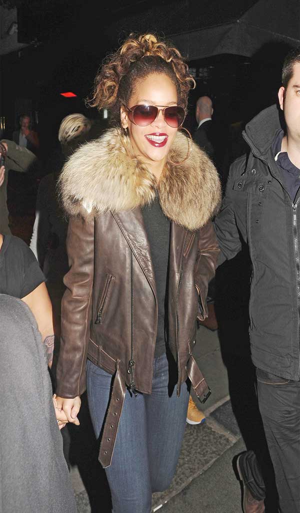Rihanna Leather Jacket | Celebrities style