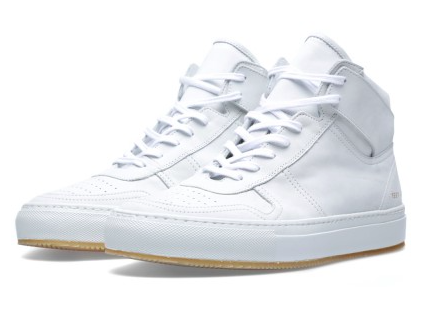 Great Heights In White: Common Projects B-Ball High Sneaker | SHOEOGRAPHY