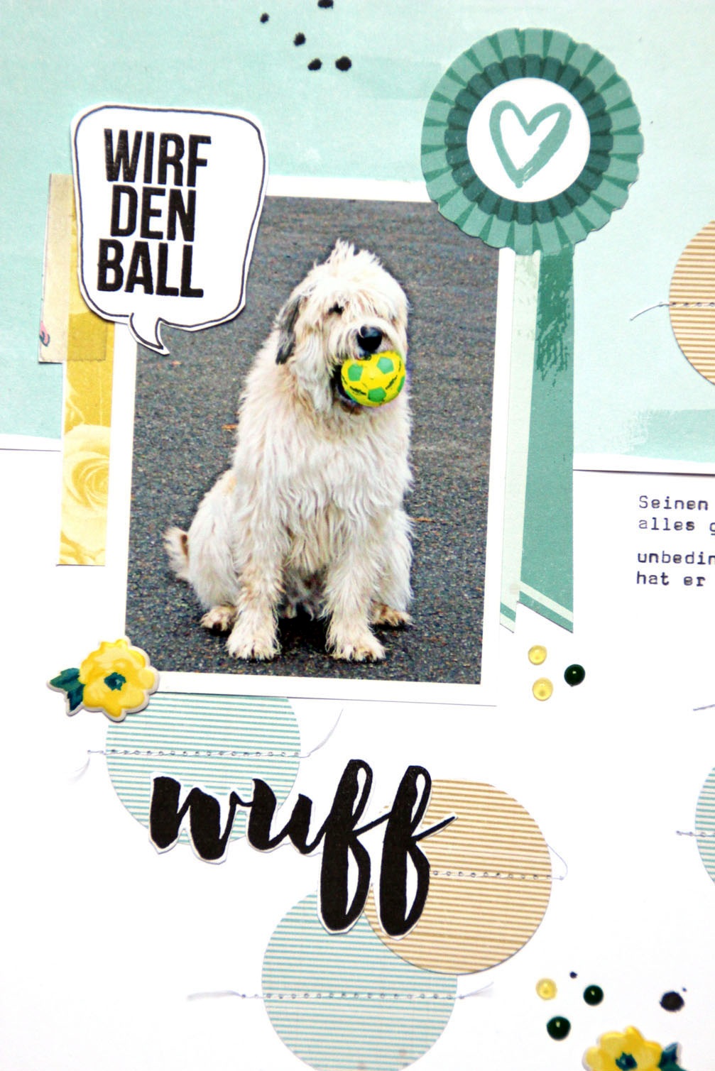 Wuff Sticker :: danipeuss.de :: BLOG: Hundelayouts mit Klartextstempel