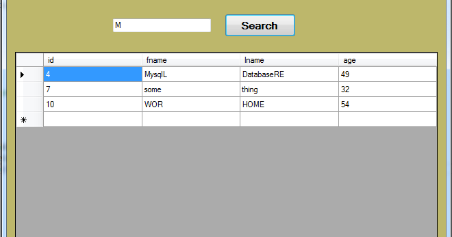 C Java Php Programming Source Code C And Mysql How To Search Data In Mysql And Display It On Datagridview Using C