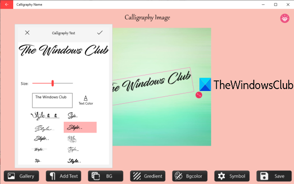 Nome calligrafia App Microsoft Store